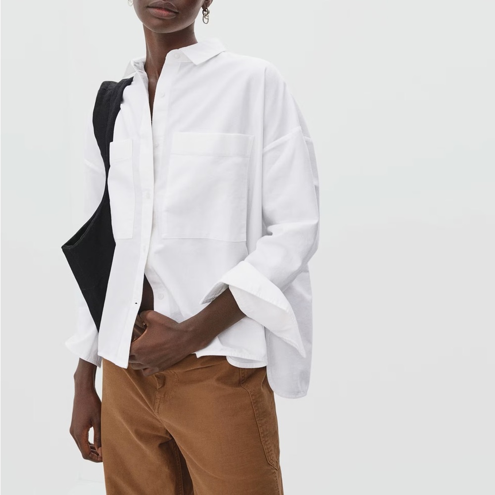 Everlane Boxy Oxford button-up shirt in white